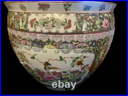 Antique Porcelain 16 FR Medallion FB wRose Gold Qianlong Seal 2 Av