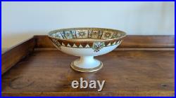 Antique Porcelain Footed Bowl Gold trim and multi colored pattern. Made in Japan