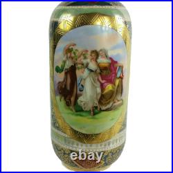 Antique Porcelain Portrait Scene Vase with Moriage Austria 11 Antique Porcelain Portrait Scene Vase with Moriage Austria 11