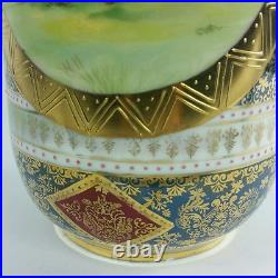 Antique Porcelain Portrait Scene Vase with Moriage Austria 11 Antique Porcelain Portrait Scene Vase with Moriage Austria 11