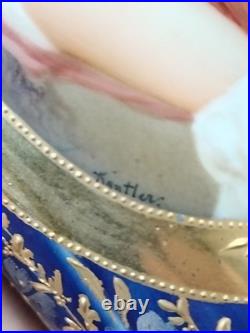 Antique Porcelain Portrait Vase Royal Vienna Artist Kantler 11 Gold Wow