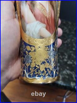 Antique Porcelain Portrait Vase Royal Vienna Artist Kantler 11 Gold Wow