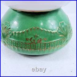 Antique RB Gray China St. Louis Green Gold Gilt Centerpiece Bowl Porcelain