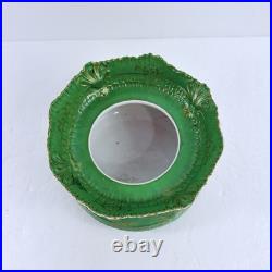 Antique RB Gray China St. Louis Green Gold Gilt Centerpiece Bowl Porcelain