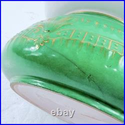 Antique RB Gray China St. Louis Green Gold Gilt Centerpiece Bowl Porcelain