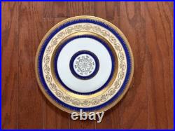 Antique Rare Stouffer China Gold Porcelain Plates 11 Diameter / Set of 6