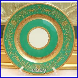 Antique Rosenthal China Ivory Bavaria Encrusted Gold Green Porcelain Dinnerplate Antique Rosenthal China Ivory Bavaria Encrusted Gold Green Porcelain Dinnerplate