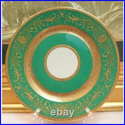 Antique Rosenthal China Ivory Bavaria Encrusted Gold Green Porcelain Dinnerplate Antique Rosenthal China Ivory Bavaria Encrusted Gold Green Porcelain Dinnerplate