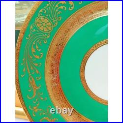 Antique Rosenthal China Ivory Bavaria Encrusted Gold Green Porcelain Dinnerplate Antique Rosenthal China Ivory Bavaria Encrusted Gold Green Porcelain Dinnerplate