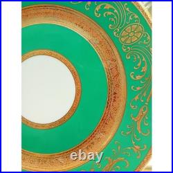 Antique Rosenthal China Ivory Bavaria Encrusted Gold Green Porcelain Dinnerplate Antique Rosenthal China Ivory Bavaria Encrusted Gold Green Porcelain Dinnerplate