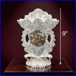 Antique Royal China 22Kt Gold Victorian Portrait Double Handle Vase Urn Decor 9 Antique Royal China 22Kt Gold Victorian Portrait Double Handle Vase Urn Decor 9