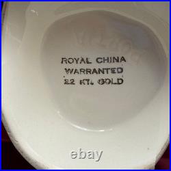 Antique Royal China 22Kt Gold Victorian Portrait Double Handle Vase Urn Decor 9