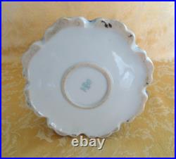 Antique Royal Kinran Nippon Moriage Pitcher Chrysanthemums Cobal Blue & Gold