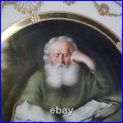Antique Royal Vienna Fraurueth Porcelain Portrait Plate with Gilt Border C1890