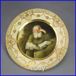 Antique Royal Vienna Fraurueth Porcelain Portrait Plate with Gilt Border C1890