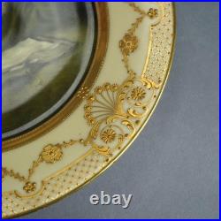 Antique Royal Vienna Fraurueth Porcelain Portrait Plate with Gilt Border C1890