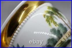 Antique Russian Popov Porcelain Bone China Cup and Saucer Gilded XIXc