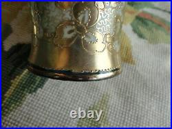 Antique Signed Nippon Painted Floral Heavy Gold Beaded 2 Handle Porcelain Vase