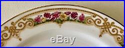 Antique Spode English Fine China Poppy Floral Raised Gold Dot Salad Plate Set 10