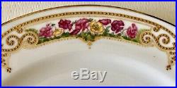 Antique Spode English Fine China Poppy Floral Raised Gold Dot Salad Plate Set 10