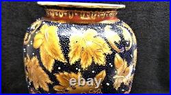 Antique Stunningly Gorgeous Chinese Porcelain 12 Vase Gold Moriage Leaves