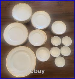 Antique Vintage LIMOGES Haviland Vignaud Gold Rim Porcelain China, LOT of 37 pcs