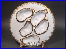 Antique White and Gold Porcelain Oyster Plate c. 1800's
