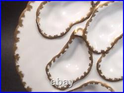 Antique White and Gold Porcelain Oyster Plate c. 1800's