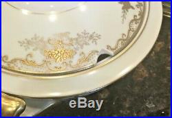 Antique and Rare Porcelain Iwane China Set withHeavy Gold Gilt Raised Floral