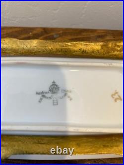 Antique austrian china and handpainted porcelain and brass stamped dated 23