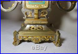 Antique hand painted porcelain ornate bronze Chinese candelabra candle holder