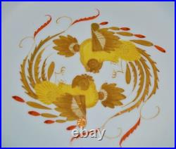 Antq MEISSEN Germany Crossed Swords Yellow DRAGON Red Dots 9 ¾ Dinner Plate