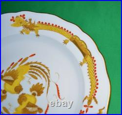 Antq MEISSEN Germany Crossed Swords Yellow DRAGON Red Dots 9 ¾ Dinner Plate