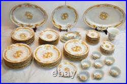Antq MEISSEN Germany Crossed Swords Yellow DRAGON Red Dots 9 ¾ Dinner Plate