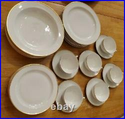 Arzberg China Porcelain White With Gold Trim 30 Piece Set Germany