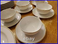 Arzberg China Porcelain White With Gold Trim 30 Piece Set Germany