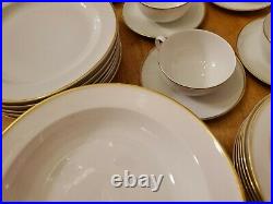 Arzberg China Porcelain White With Gold Trim 30 Piece Set Germany