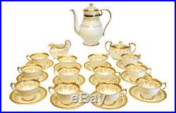Aynsley Bone China Porcelain Tea Service for 12 in Gold Dowery, circa 1960