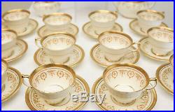 Aynsley Bone China Porcelain Tea Service for 12 in Gold Dowery, circa 1960