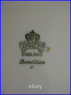 Aynsley England Empress Nile Green Encrusted Gold Salad Serving Bowl