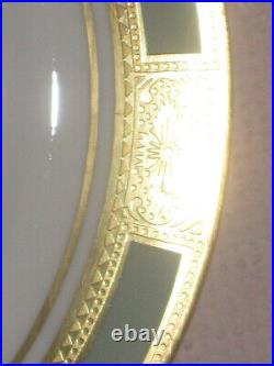 Aynsley England Empress Nile Green Encrusted Gold Set of 6 Bread Butter Plates