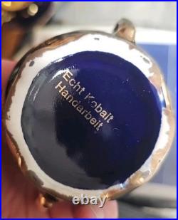 BAVARIA Echt Kobalt floral design gold on cobalt blue porcelain Coffee Set