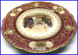 BAWO & DOTTER Imperial Crown China Austria Red and Gold Plate Death of King Lear