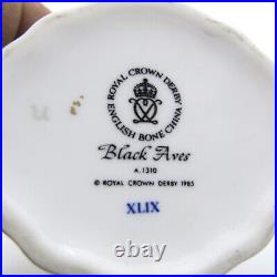 BLACK AVES ROYAL CROWN DERBY Bone China Creamer Milk Jug 4 1/4 Gold A1310