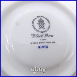 BLACK AVES by ROYAL CROWN DERBY Bone China Footed Cup & Saucer Set(s) Gold A1310