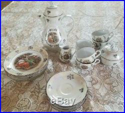 BRAND NEW 19pcs Vintage Porcelain Fine China Gold Trim Madonna Kahla GDR Tea Set