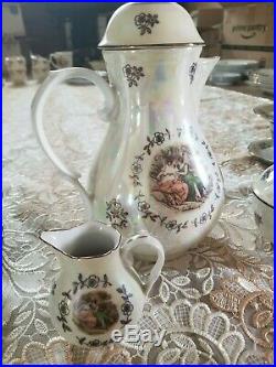 BRAND NEW 19pcs Vintage Porcelain Fine China Gold Trim Madonna Kahla GDR Tea Set