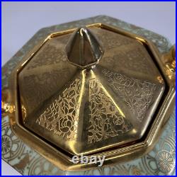 Bavaria Tirschenreuth China Sugar Dish 24 Karat Gold Incrusted And Platinum Rare