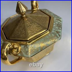 Bavaria Tirschenreuth China Sugar Dish 24 Karat Gold Incrusted And Platinum Rare
