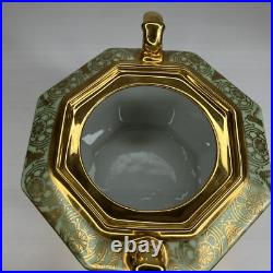 Bavaria Tirschenreuth China Sugar Dish 24 Karat Gold Incrusted And Platinum Rare